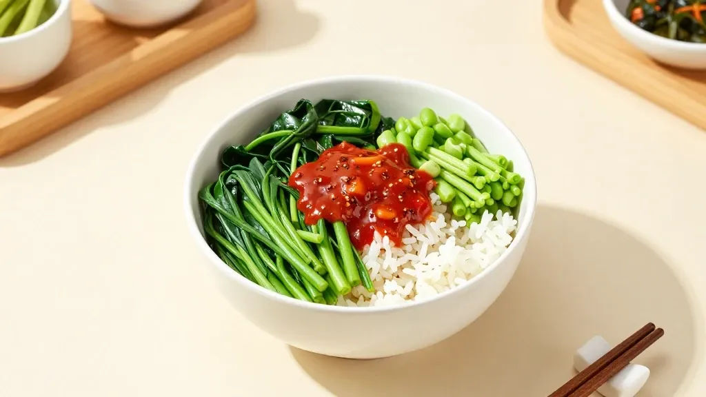 마늘쫑 비빔밥 레시피 단계별 조리 과정 이미지
