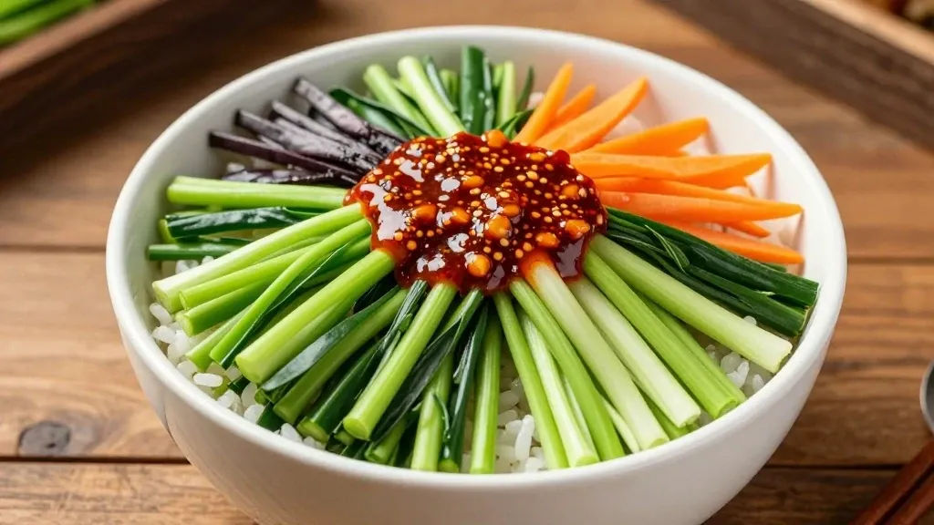 마늘쫑 비빔밥 레시피와 봄동 비빔밥 비교 이미지