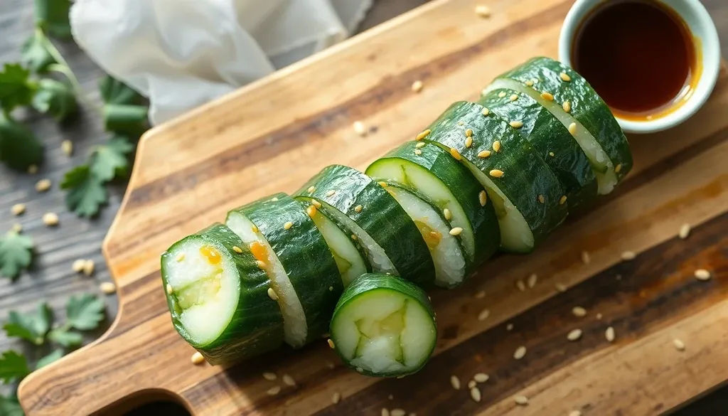 김과 오이김밥 속 재료 비교 이미지