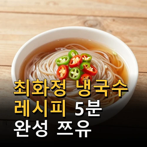 최화정 냉국수 레시피